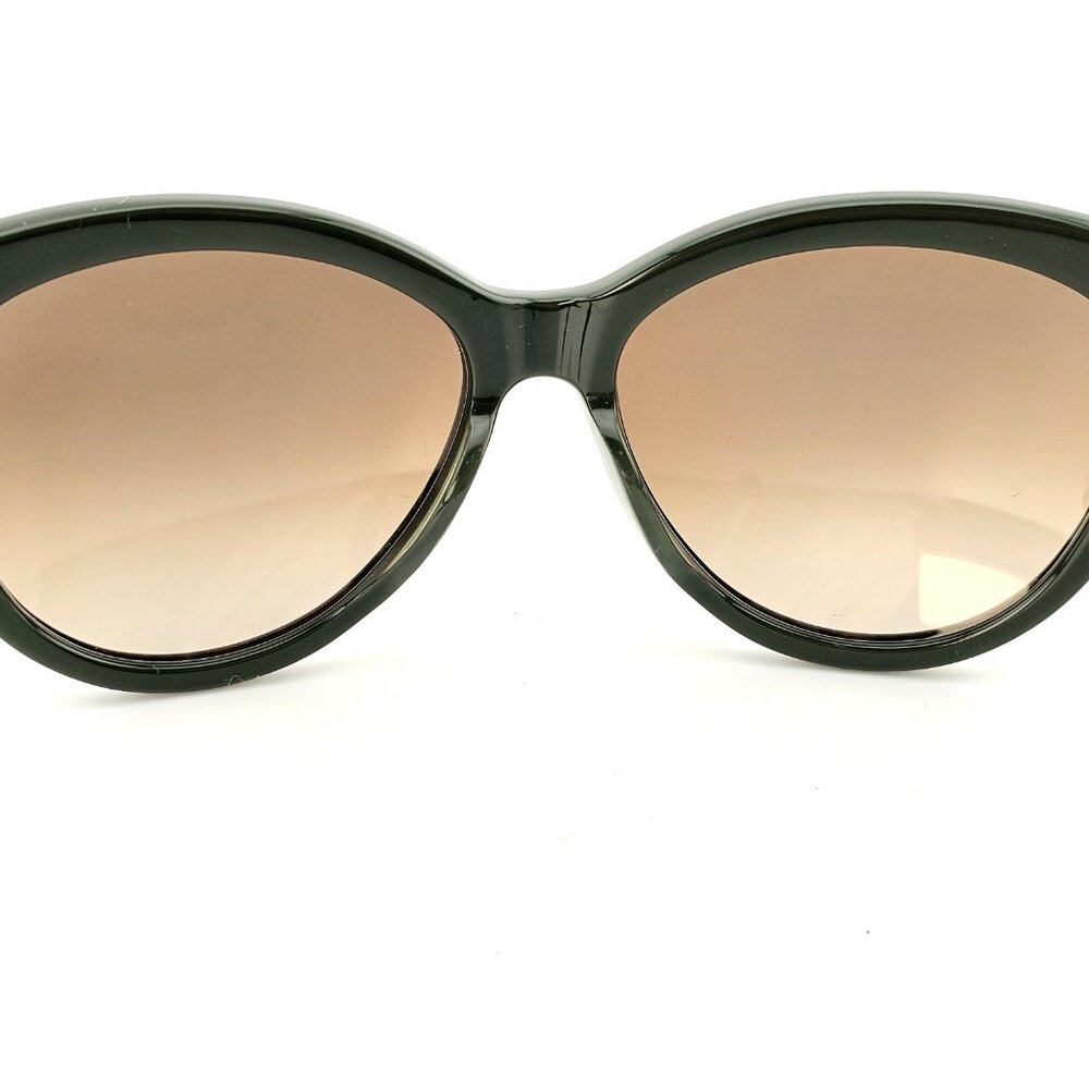 Chloé Caspia Cat Eye Sunglasses Dark Green Gold Micro Stud Brown Gradient Lens - Picture 14 of 16